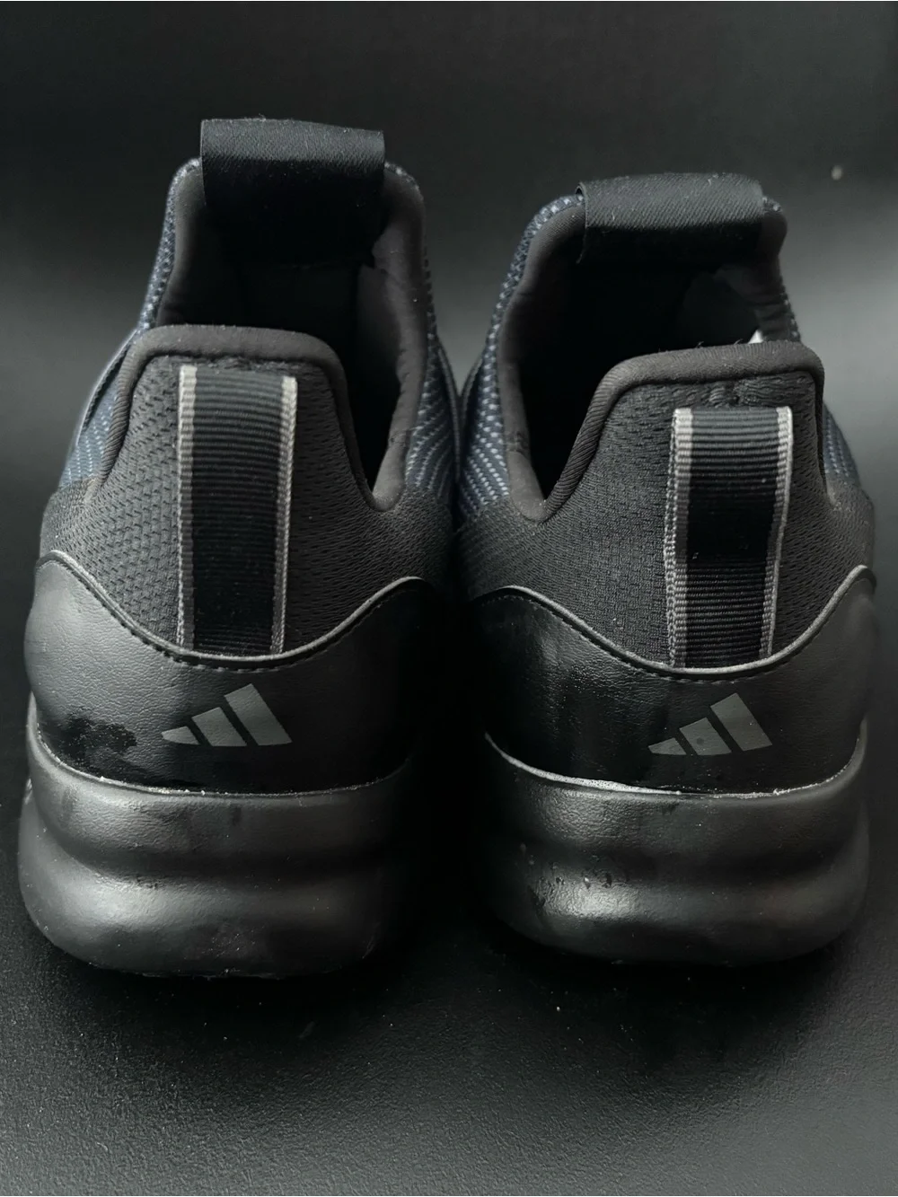 adidas Slip-On Knit Sneakers in Charcoal Gray and Black